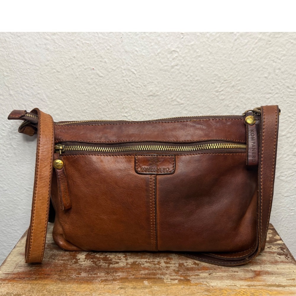Kompanero Crossbody Bag Brown Leather Western Artisanal